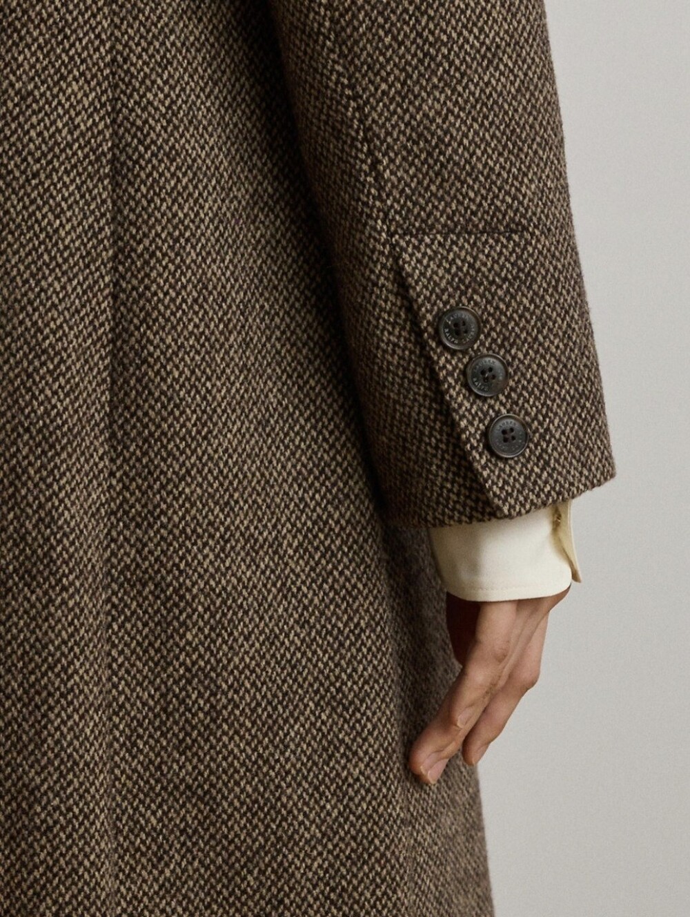 Ralph Lauren Coat Professional Work Tweed Wool Blend Jacket Broken Twill Brown 8 - Picture 3 of 9